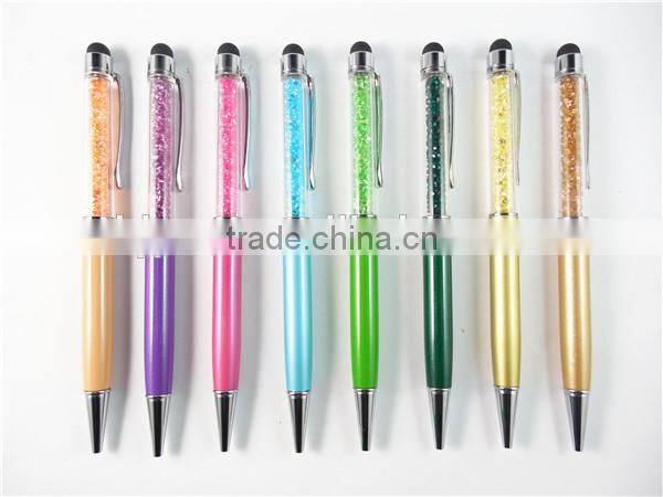 Wholesales Novetly Crystal Capacitive Touch Metal Ball Pen , Multicolor Crystal Ball Pen