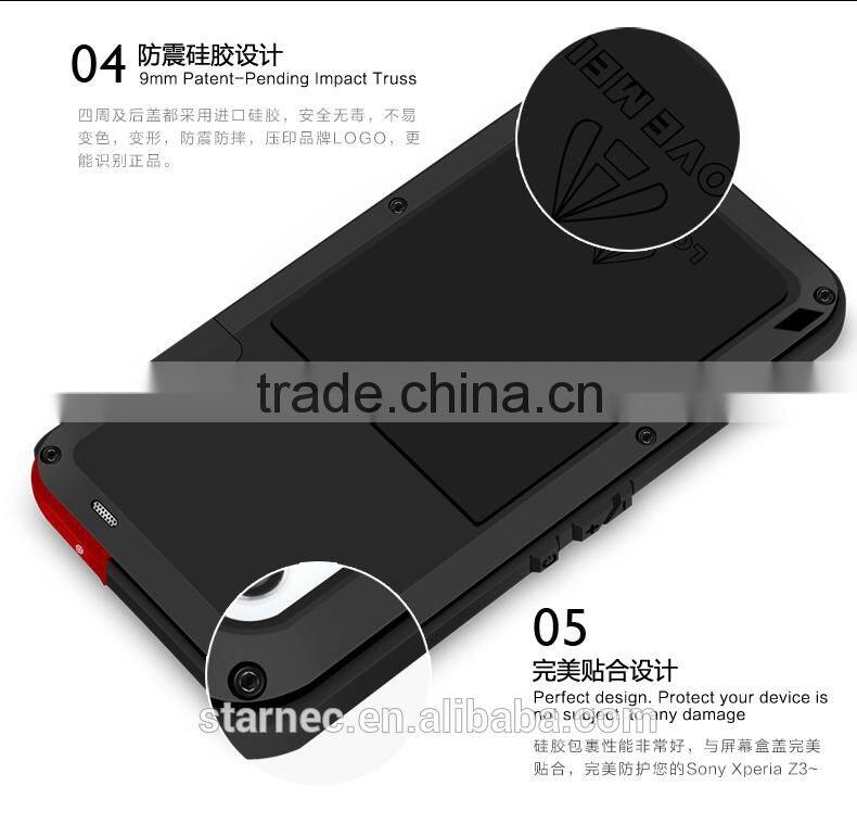 Love Mei Cell Phone Case Gorilla Glass Waterproof Case Cover For Sony Xperia Z3