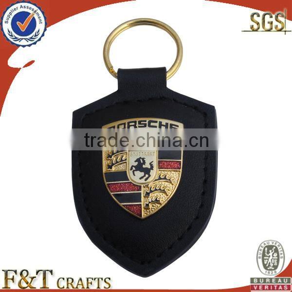 make cut quality brass leather advertising keychains
