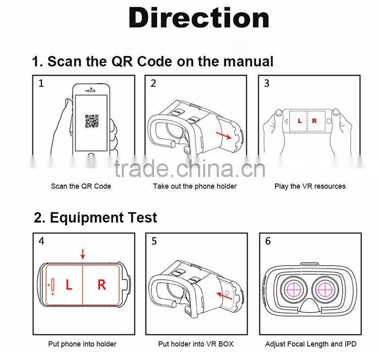 Shenzhen Factory High Quality Cheap Price VR Box Adjustable 3D Glasses HY-003