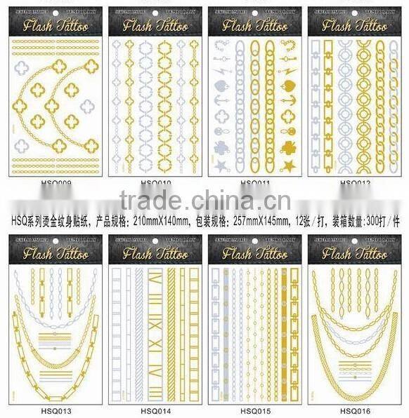 Foil tattoo sticker,temporary tattoo sticker,body tattoo sticker