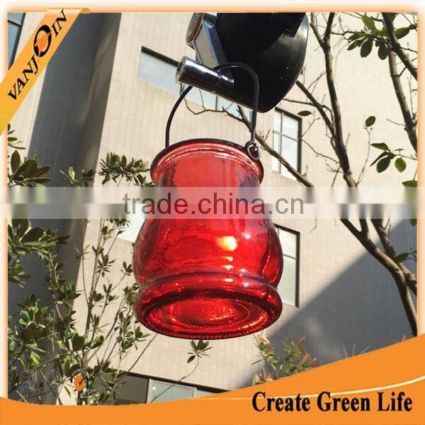 Decorative Glass Flower Jar With Metal Handle Wholesale