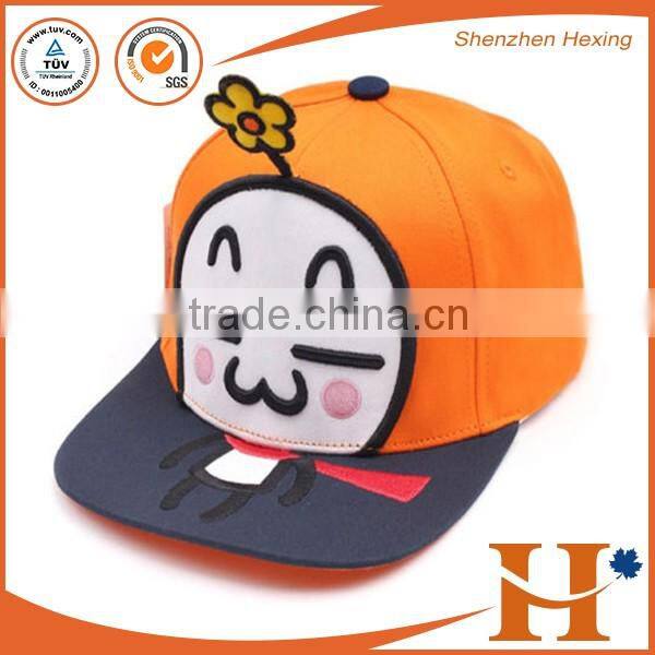 2016 high quality embroidered black leather strapback hat blank embroided 5 panel