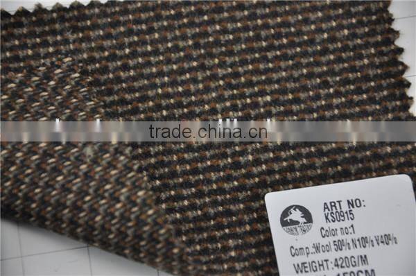 Hot sell high quality wool viscos nylon blend woolen fabric for fashion coat