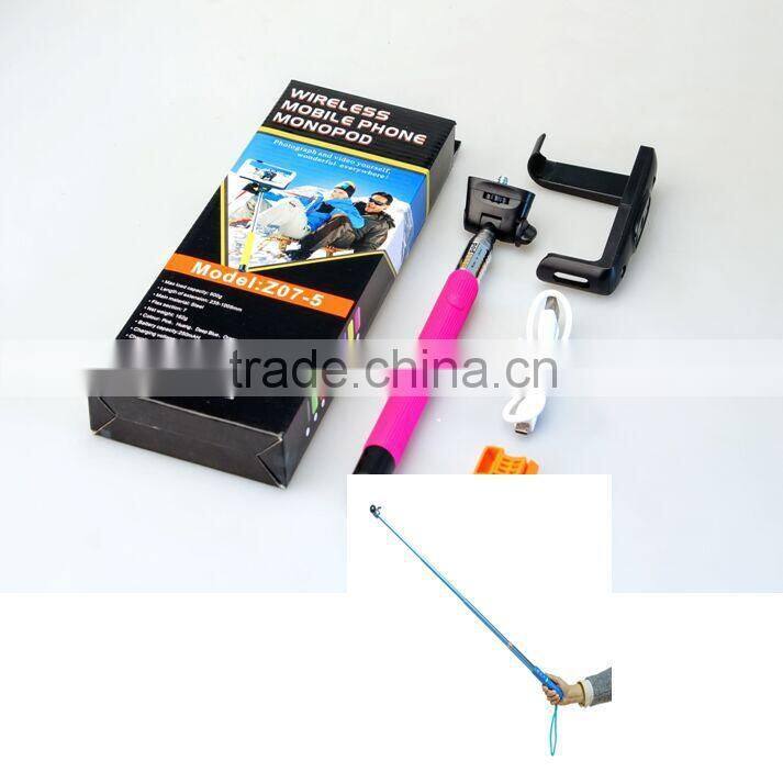 Self-Portrait Pole Extendable Handheld Wireless Bluetooth Selfie Monopod Bluetooth Stick with Built-in Remote Button For Phones