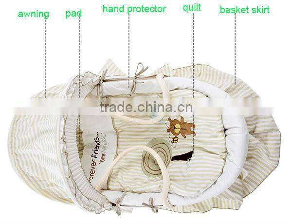 hot sale baby swing bassinet in cute bear embroidery
