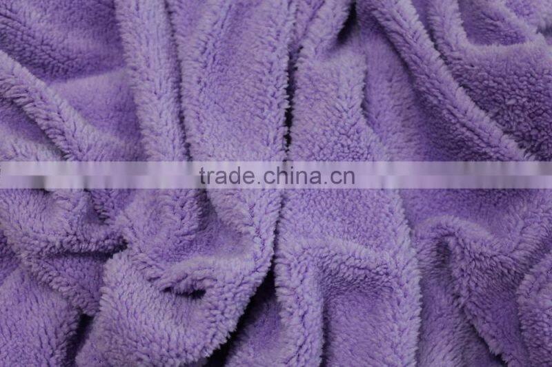 Solid color sherpa 100% polyester shu velveteen