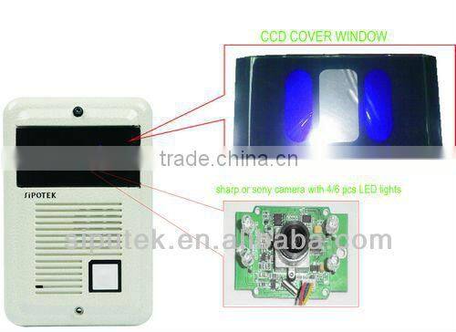 video door phone,B/W & Color 1/3inch CCD Camera video intercom door phone with Night Vision