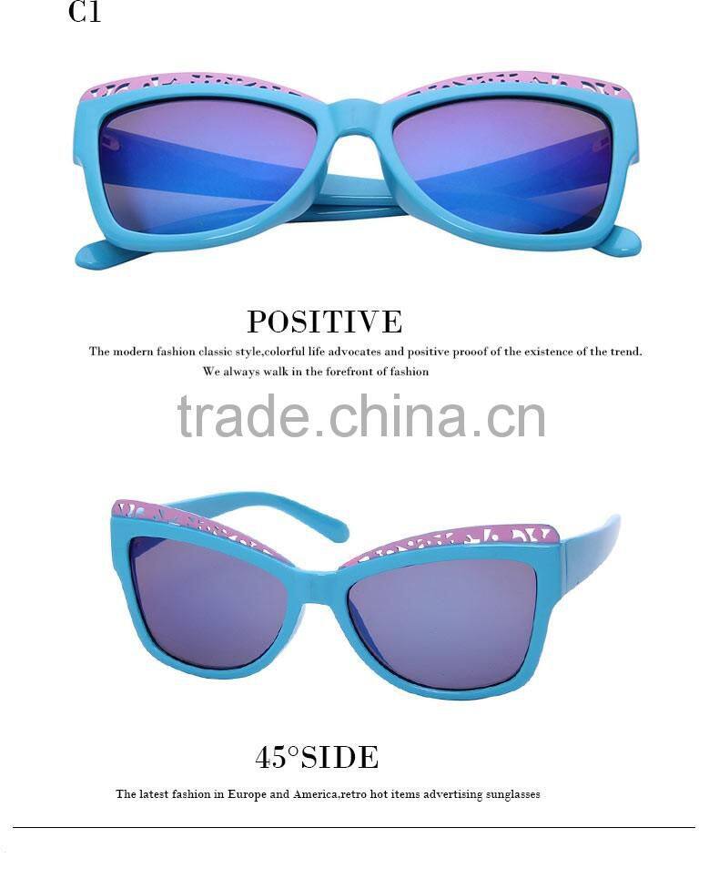 2016 the modern style colorful lens children kids sunglasses