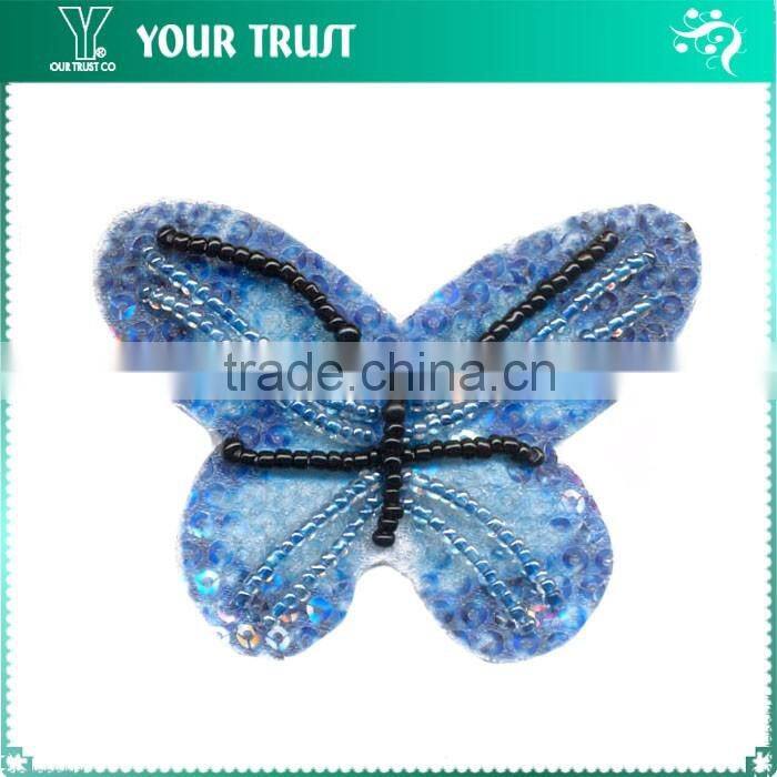 Black Beaded White Black Brown Turquoise Sequin Applique Patch