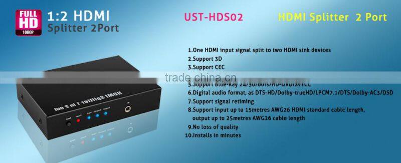 1080p HD splitter 1 HD Port to 2 HD PORTS
