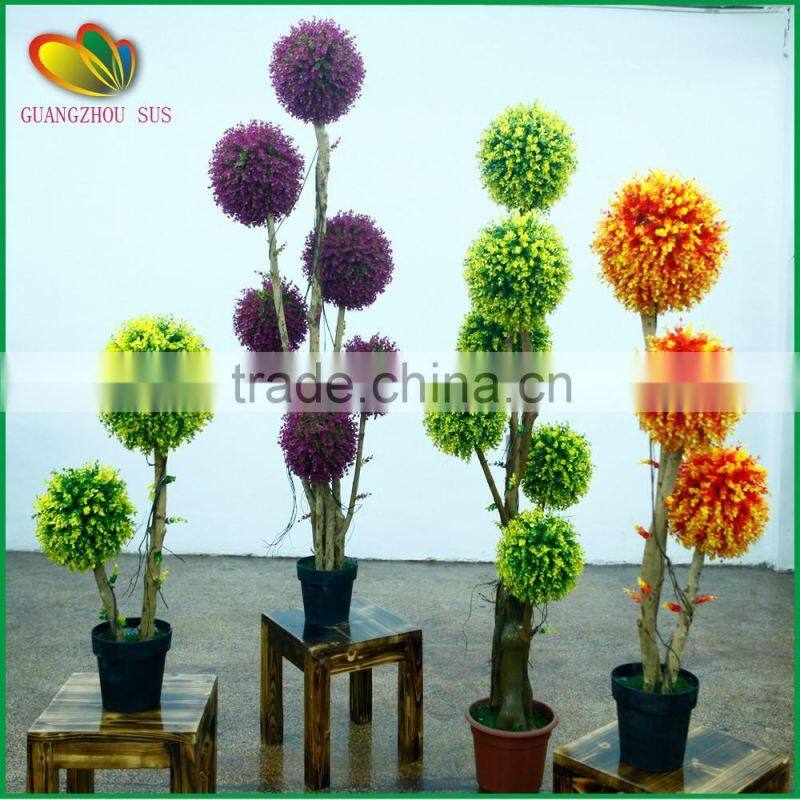 mini artificial topiary frame grass ball tree for interior decoration