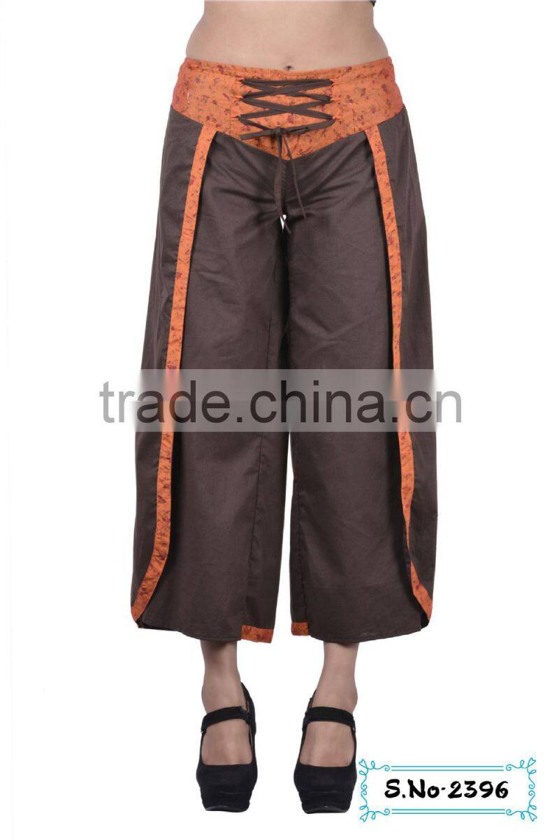 2396 Cotton Trouser women cotton trouser ladies' check cotton trousers