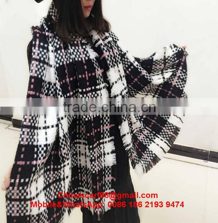 Wholesale plaid cashmere shawl