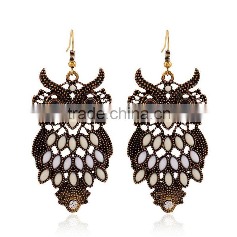 Hot sale fashion cat owl best quality custom jewelry woman earrings