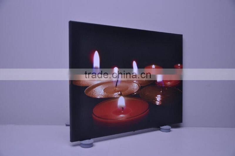 2016 LED canvas wall art christmas candle,canvas paining,christmas led lights candles