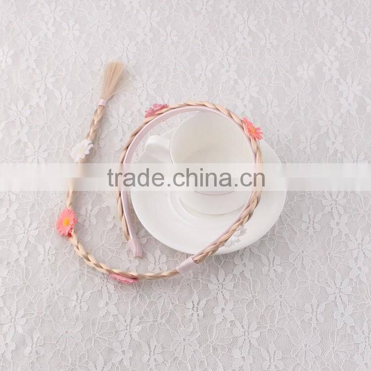 Girl's Cosplay human hair headband decoration party wigs