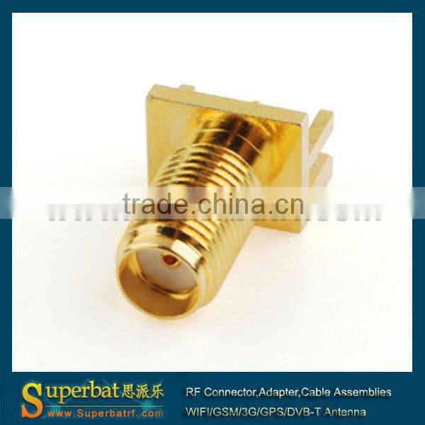SMA wide flange .062" End Launch PCB Mount SMA female RF connector