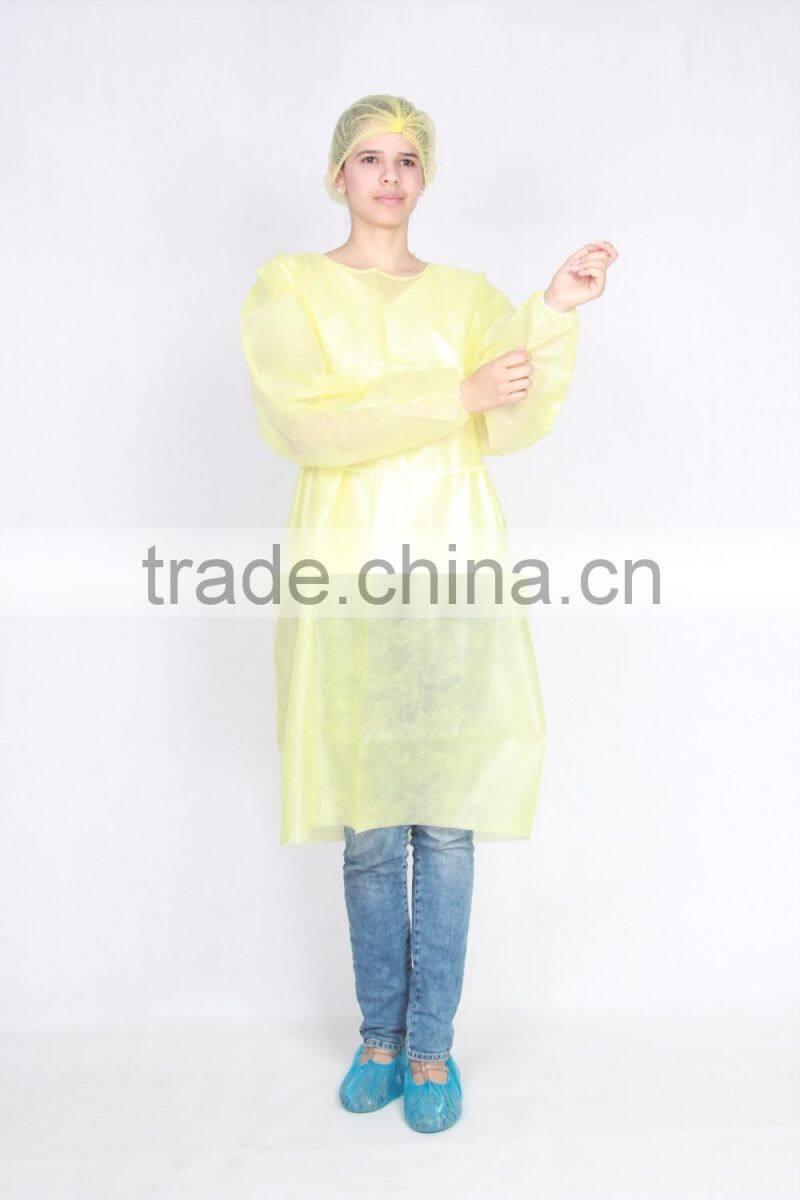CE,ISO, FDA lightweight non woven disposable visiting isolation gowns