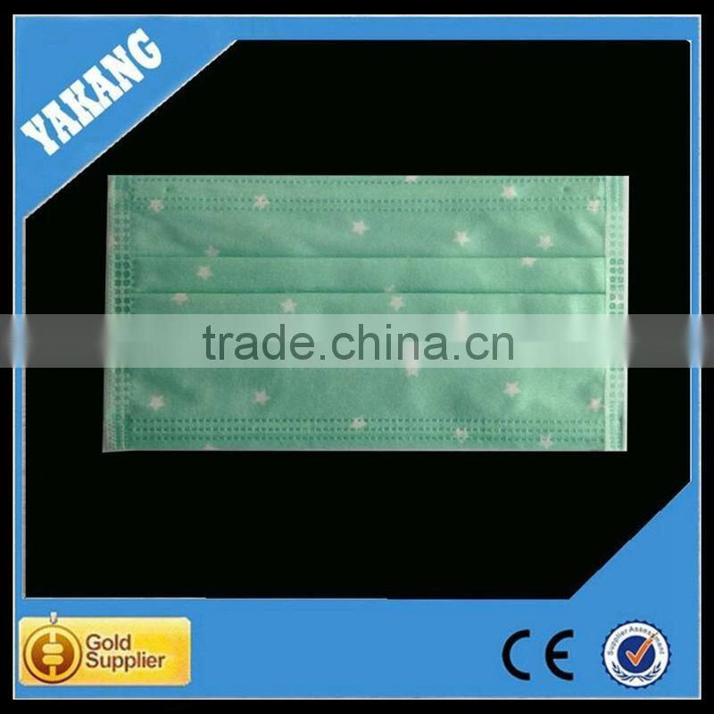 3ply blue ground with white stars spunlace non-woven face mask