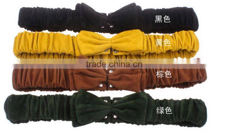 European and America fashion ladies and women bowknot lint cloth elastric wide waist belt