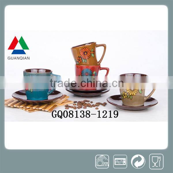80ml cheap bulk ceramic coffee cup and saucer for Middle-East countries
