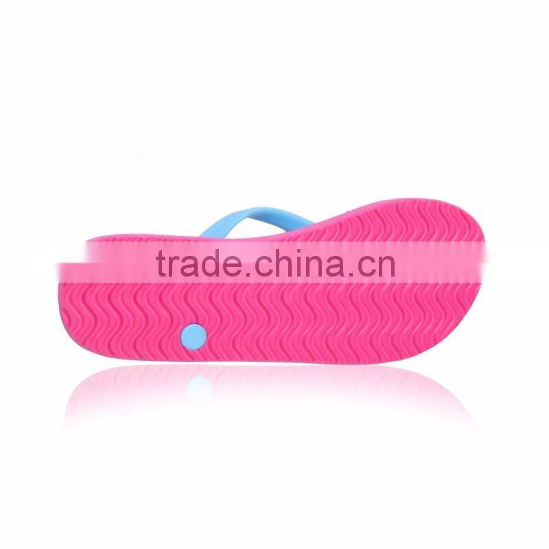 2016 wholesale cheap elegant model personalized rainbow insole ladies eva wedge flip flops