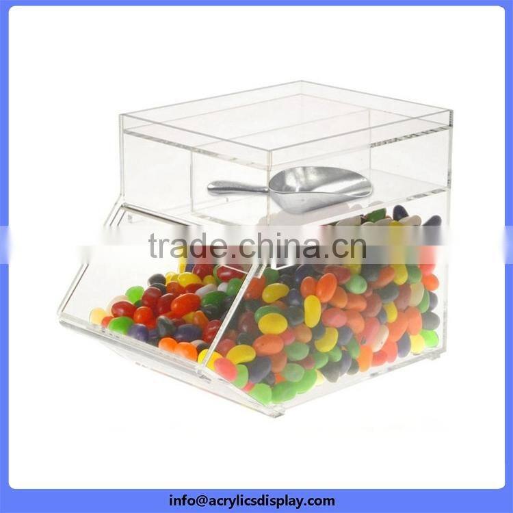 China gold manufacturer special cylinder acrylic candy box