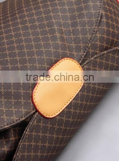 PVC triped material top zip satchel tote bag luxuries detail handbag