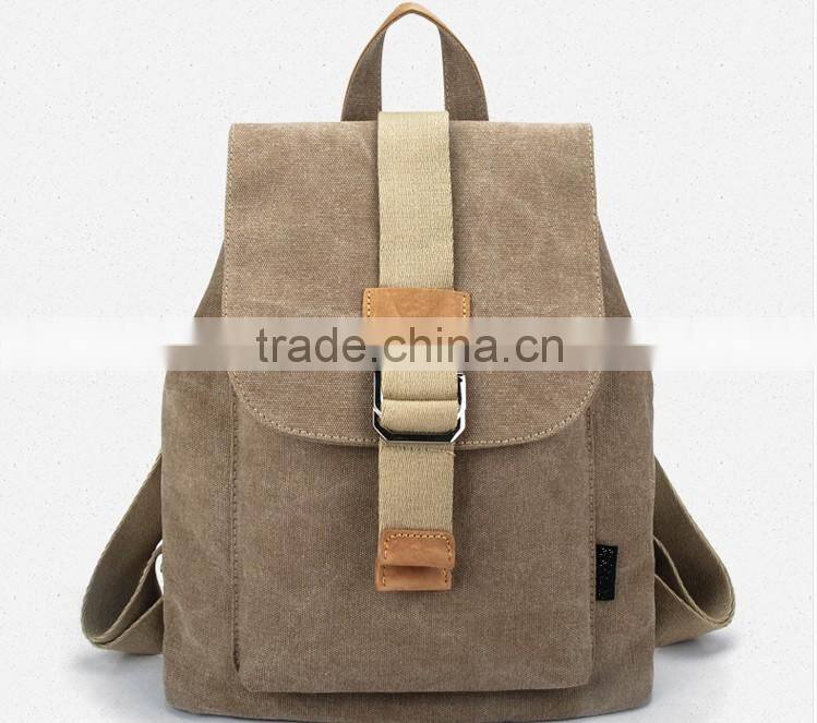 Casual lady canvas backpack bag women
