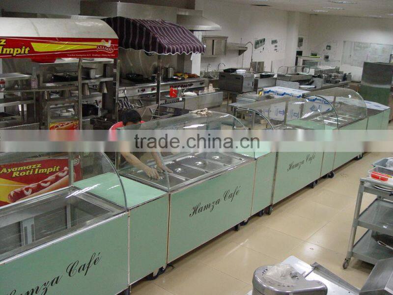 Glass door salad bar refrigerated display salad bar