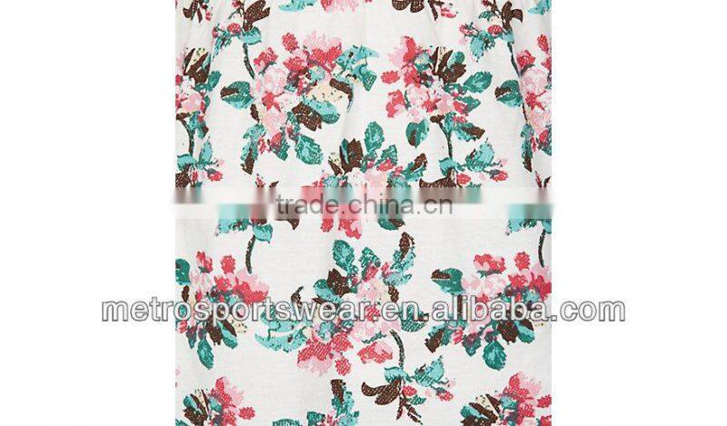 Hot Sale Cream Blossom Floral Print Pyjamas