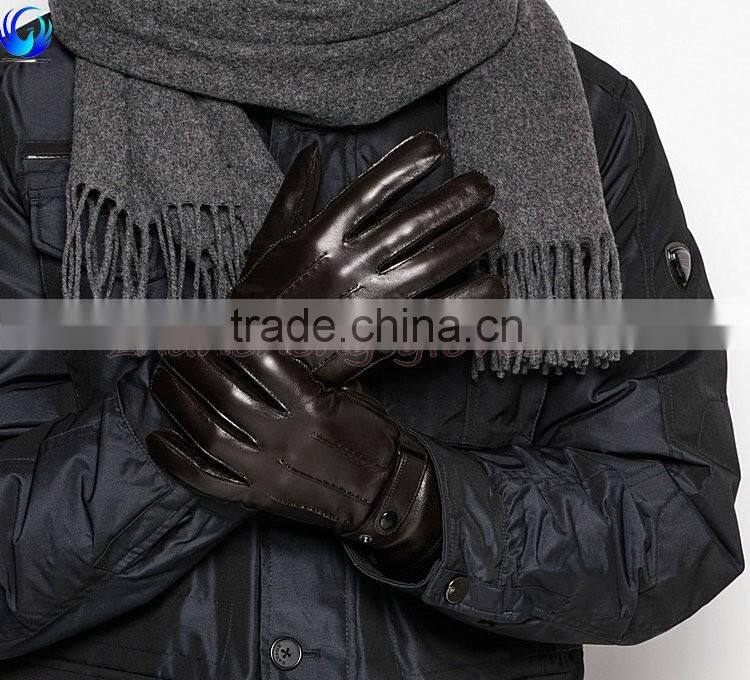 Winter men sheepskin leather gloves with high quality