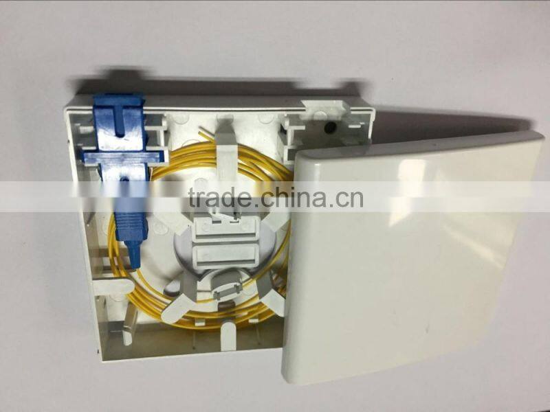 2/4 port Ftth indoor fiber box, optical fiber terminal box with sc fiber adaptor and sc fiber pigtail