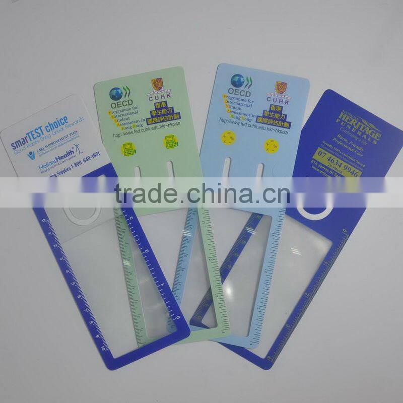 Custom design card size pvc magnifier / pvc business card