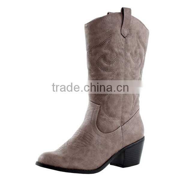 Fashion New Cowgirl Women Western Leather Boots
