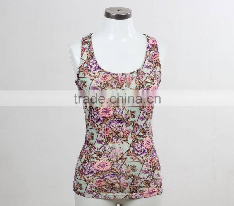 F5S15064 Women Printed Design Tank Top Manufacturing