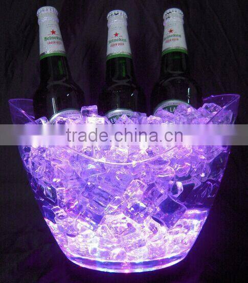 Best price acrylic display 4/6/8 inch rechargeable 16 colors changing LED bottle stand with USB charger