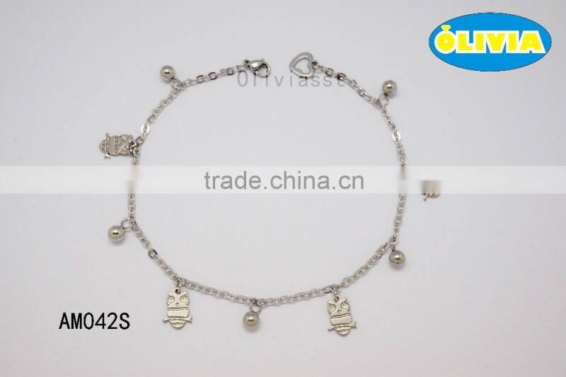 Olivia Jewelry Latest Design Stainless Steel Body Jewelry Gold Charm Anklets