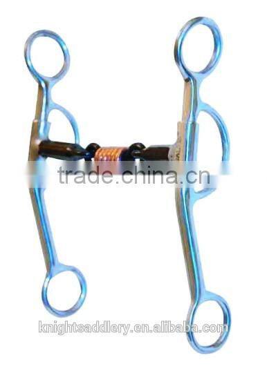 SS Loose Cheek Bit with Copper Rings Linked Jointed Mouth