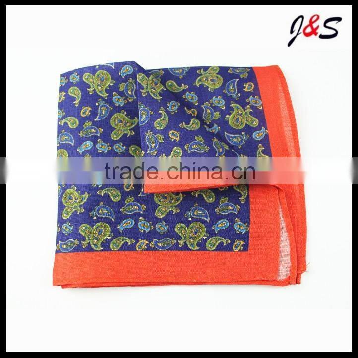 Wholesale mens printing linen pocket squares