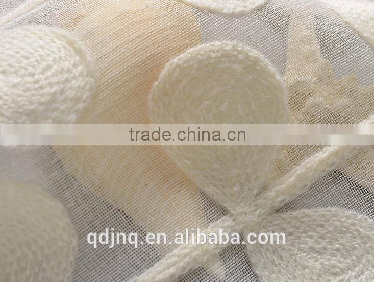 China Wholesale Flower Embroidery Designs White Voile Curtains