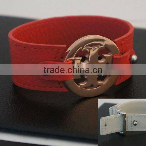 Hot sale braided genuine leather bracelet charm jewelry GB10203