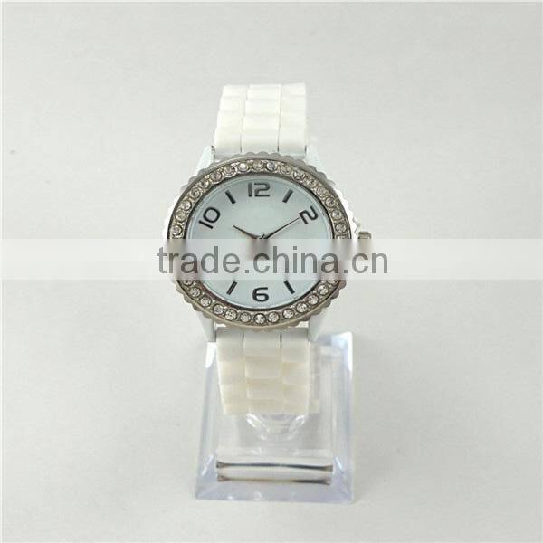 Fashion Design Crystal Watches Promotion Gift Silicone Women Watch
