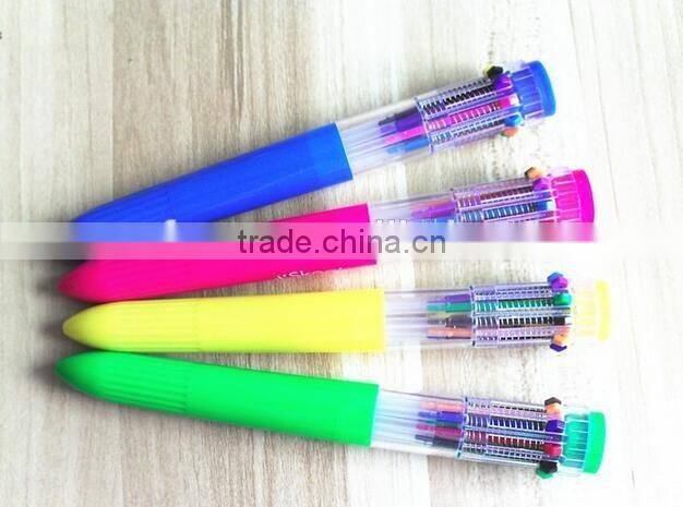cheap plastic multicolor ball pen for promotion