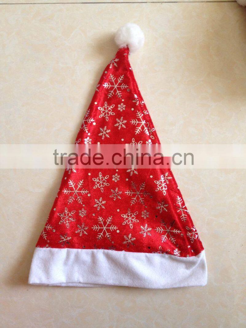 wholesale unique design green and red stripes christmas decorated santa hat