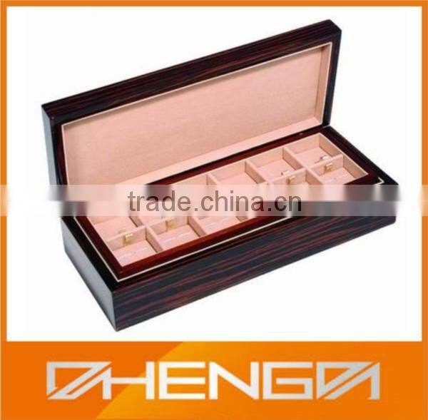 Best Sell factory custom made leather cufflink box with glass lid for gift (ZDS-F268)