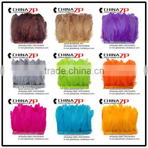 CHINAZP Factory High Quality Dyed Lavender Goose Satinettes Trim Fringe Feathers for Decoration