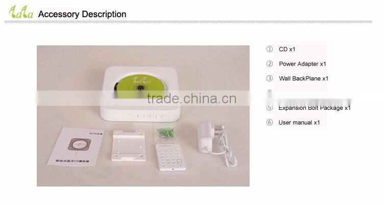 shenzhen hot selling portable wall-mounted bluetooth CD mp3 player with FM/USB/AUX