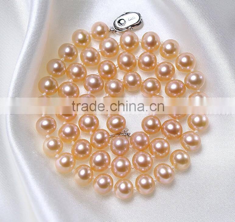wholesale single real necklace/natural freshwater pearl marching snare